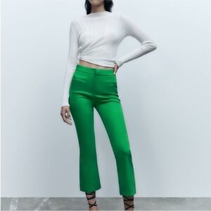NWT Zara Mini Flare Pants - Green - 7385/450